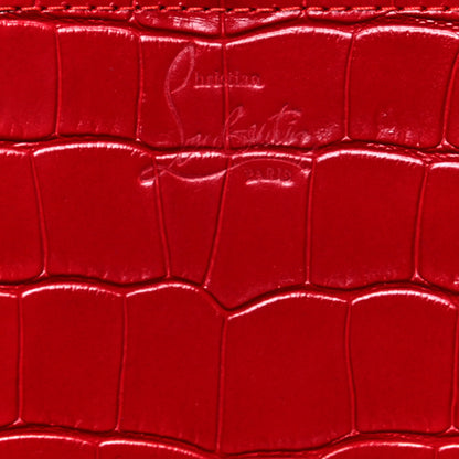 Christian Louboutin Crocodile Embossed Calfskin Spiked Small Cabarock Shopper Tote Red 11 of 12