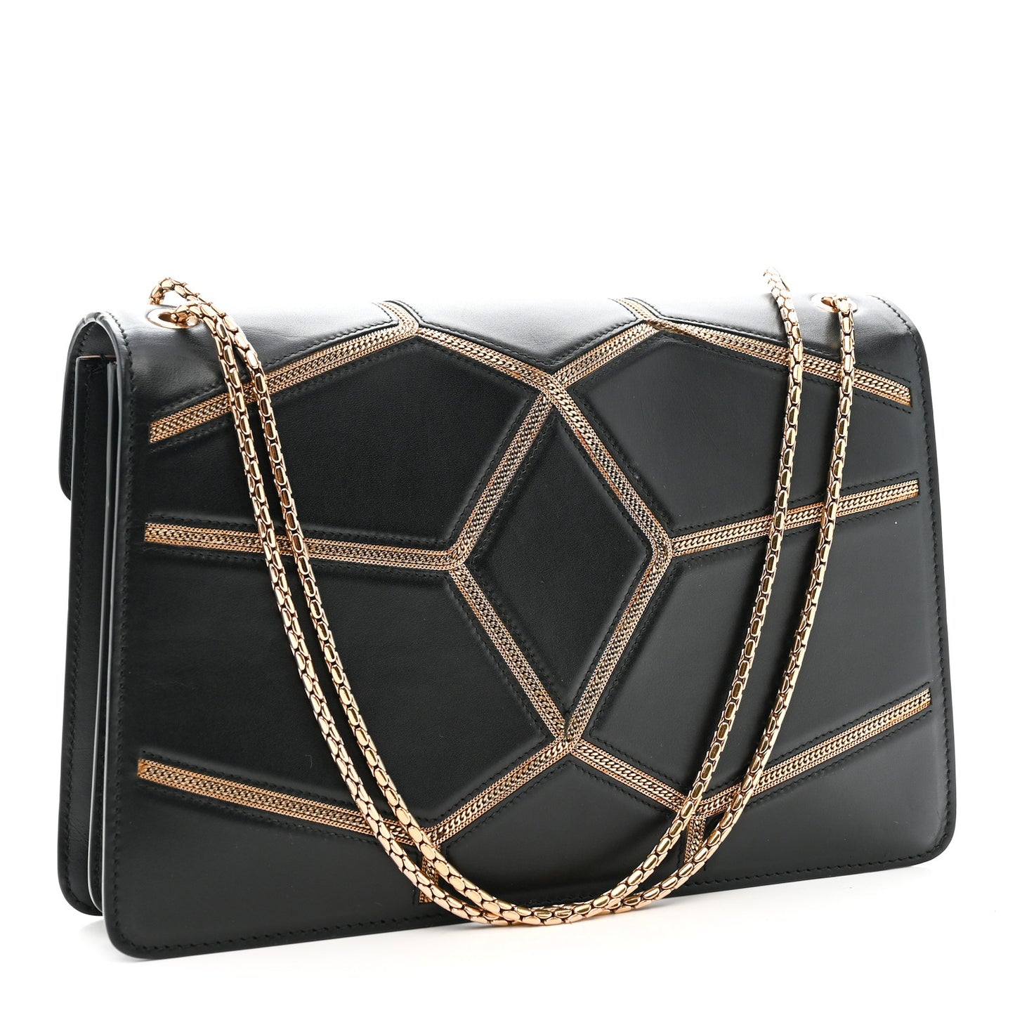 Calfskin Glam Rebel Serpenti Forever Shoulder Bag Black