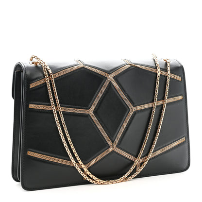 Bulgari Calfskin Glam Rebel Serpenti Forever Shoulder Bag Black 4 of 12