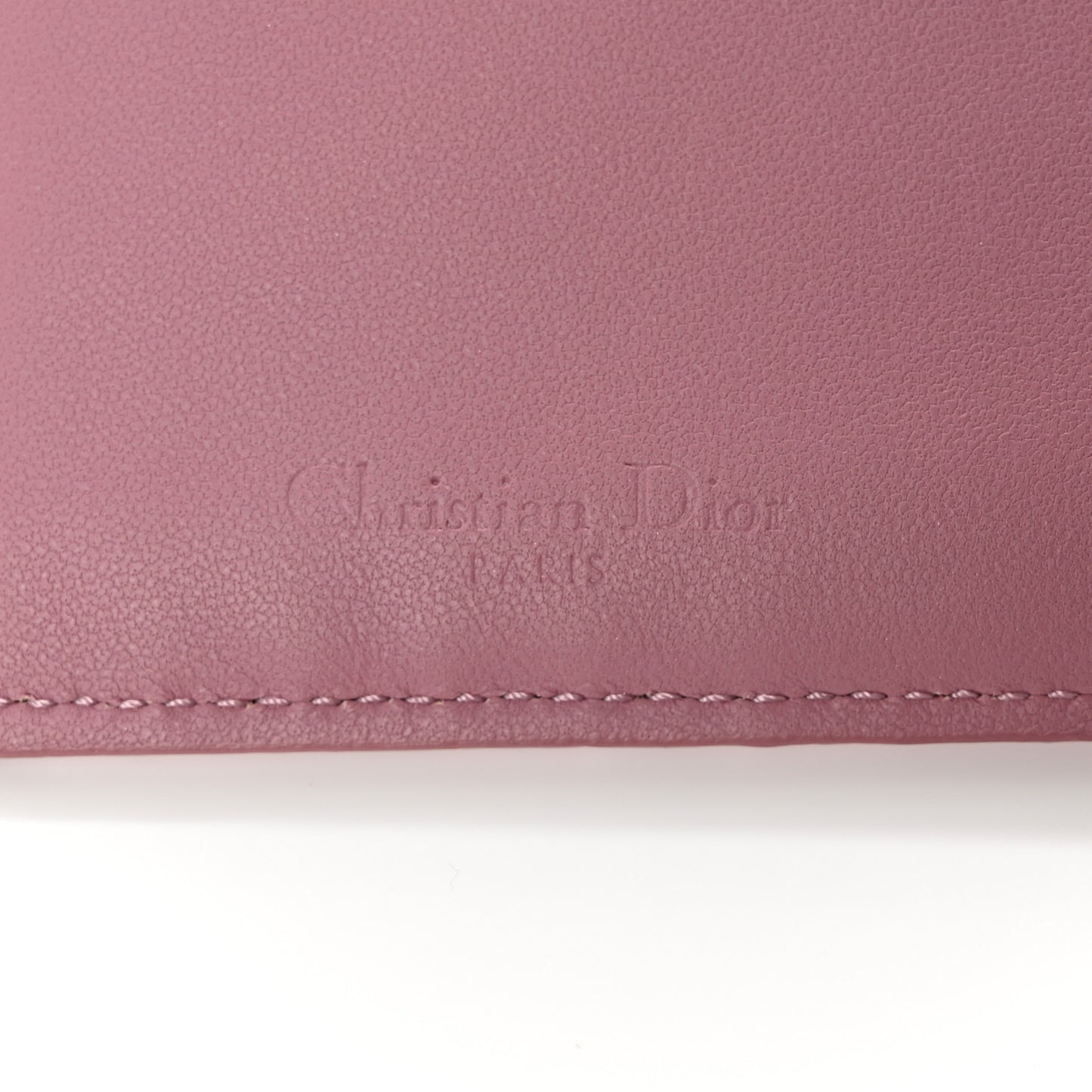 Lambskin Cannage Small Lady Dior Zip Card Holder Pink