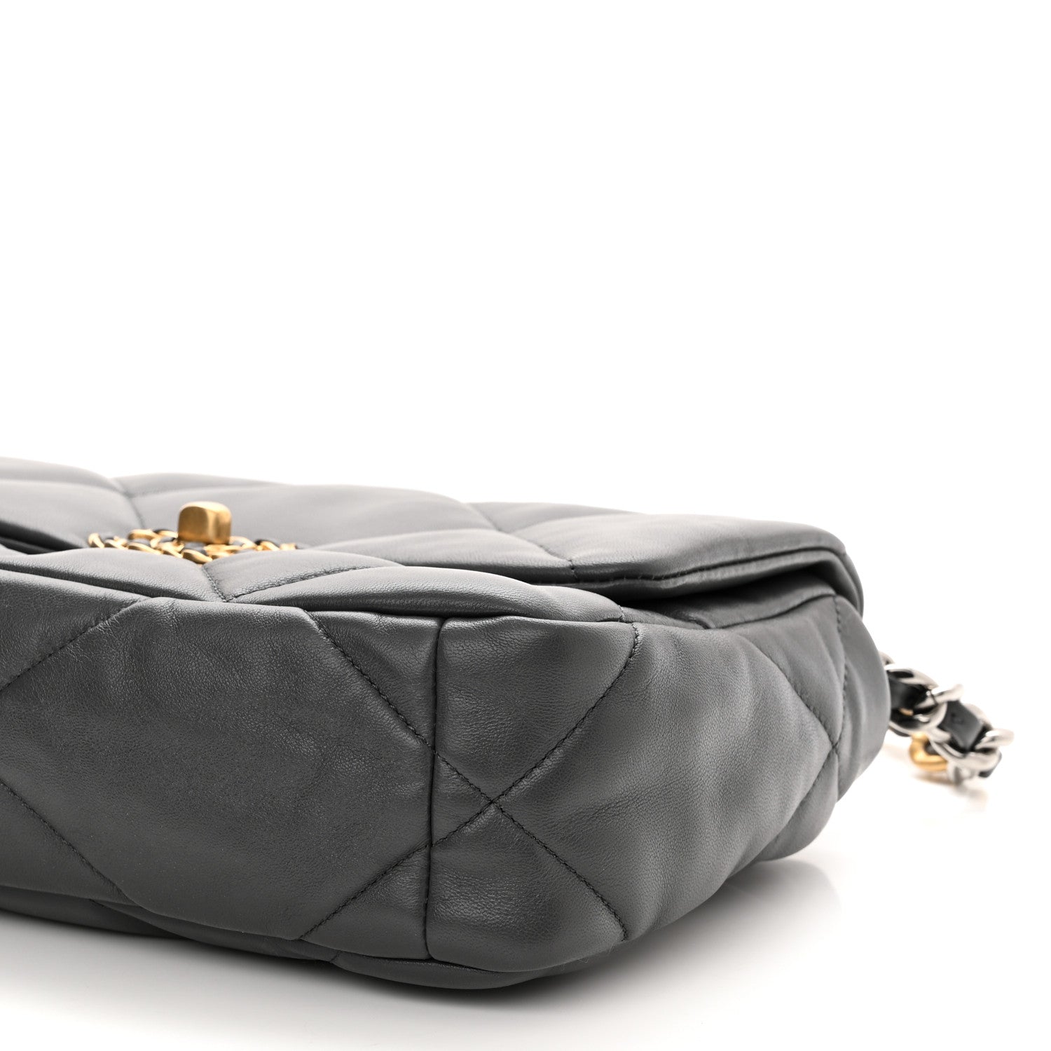 Chanel Lambskin Quilted Medium Chanel 19 Flap Dark Grey 10 of 10