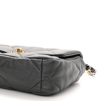 Chanel Lambskin Quilted Medium Chanel 19 Flap Dark Grey 10 of 10