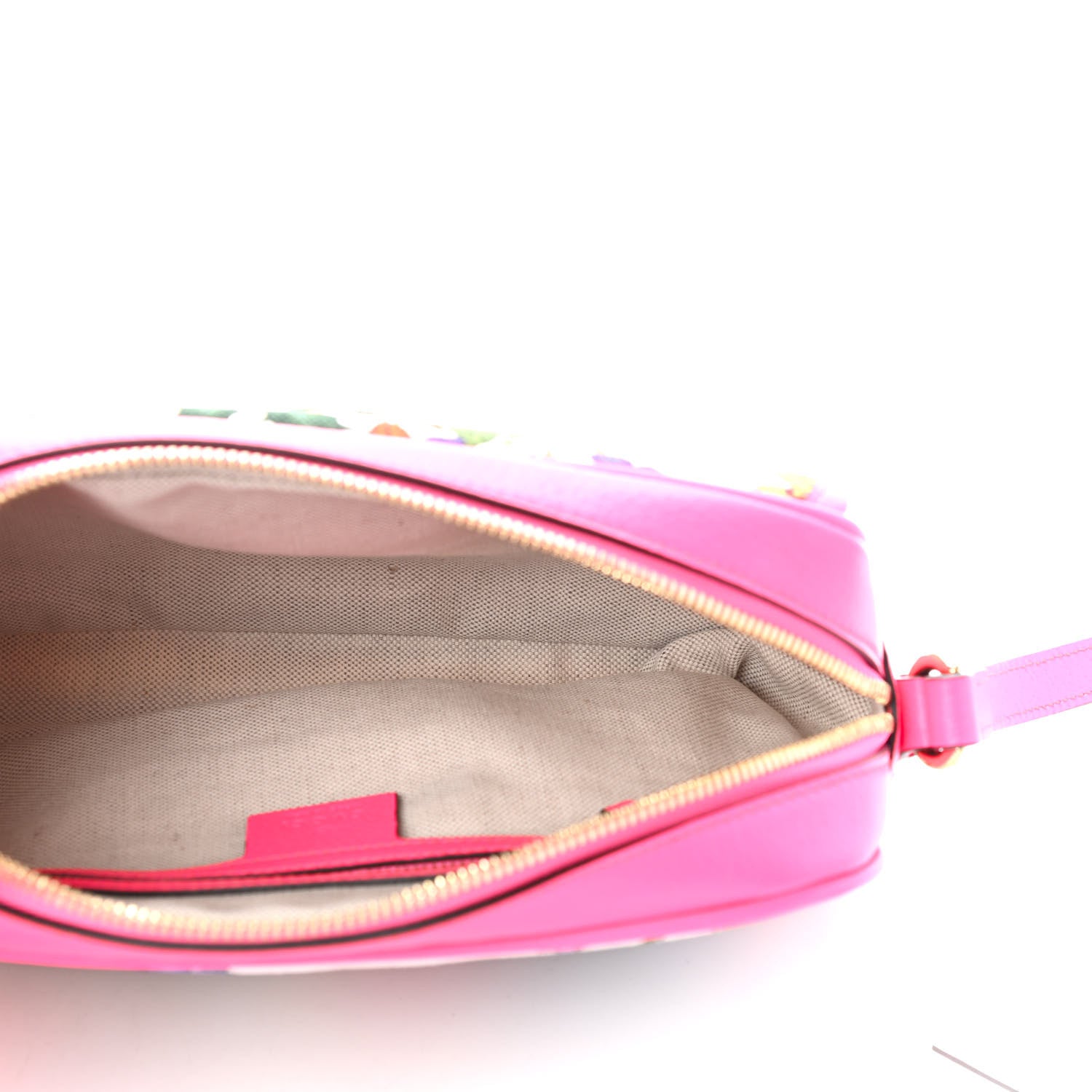 Gucci Canvas Flora Floral Shoulder Bag White Fuchsia Fluo 5 of 7