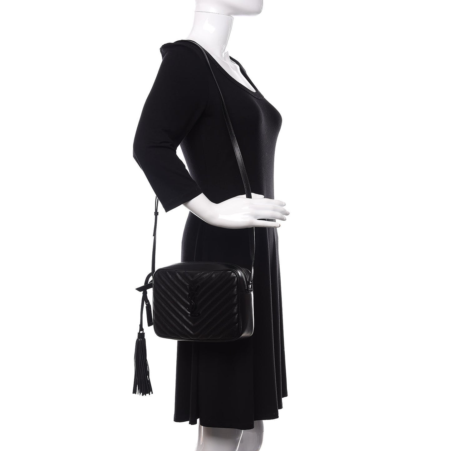 Calfskin Matelasse Monogram Lou Camera Bag Black
