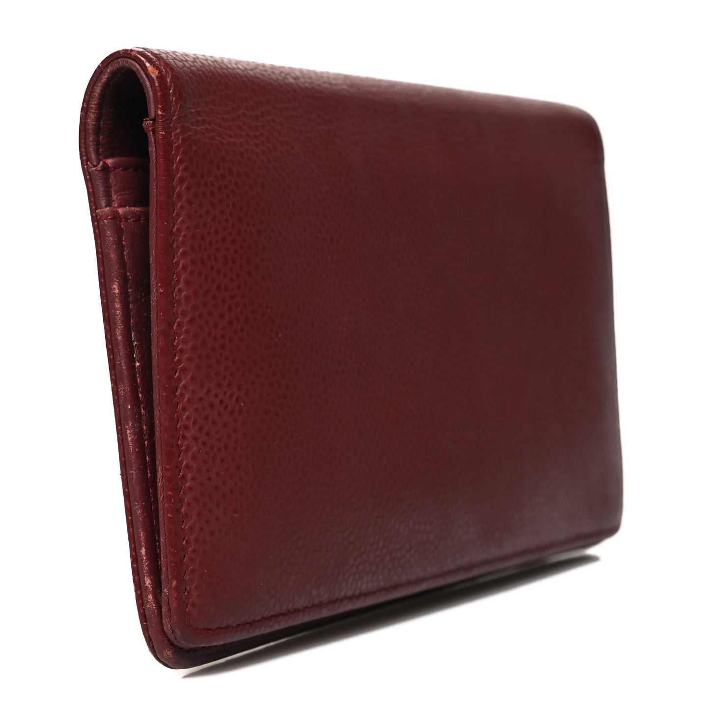 Caviar Timeless CC Yen Wallet Burgundy