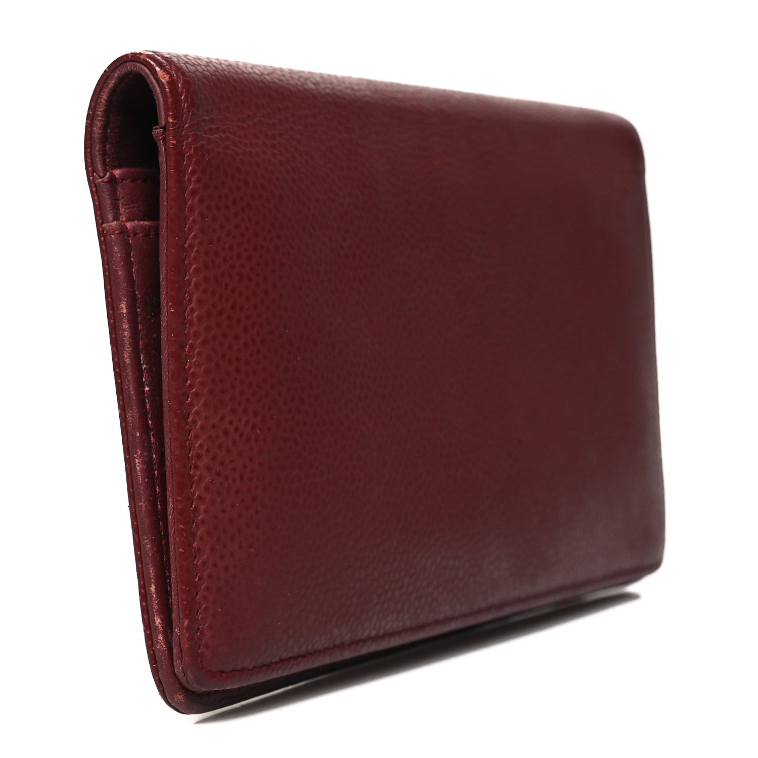 Chanel Caviar Timeless CC Yen Wallet Burgundy 3 of 15