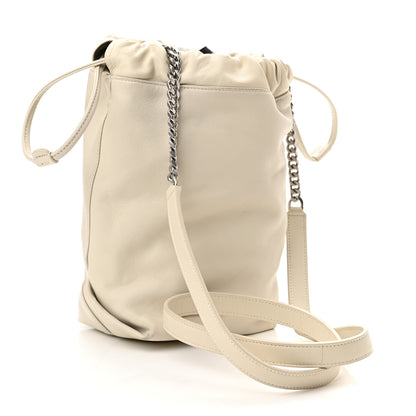 Saint Laurent Lambskin Small Teddy Bucket Bag White 3 of 10