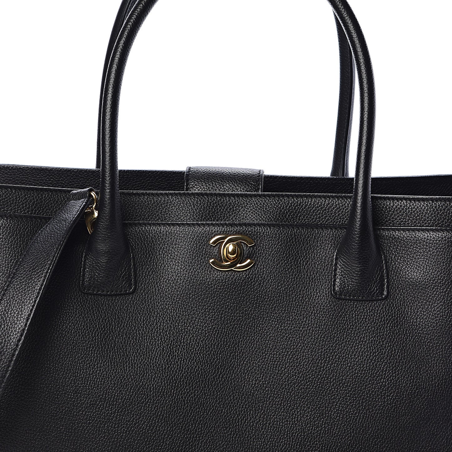 Calfskin Cerf Executive Shopper Tote Black