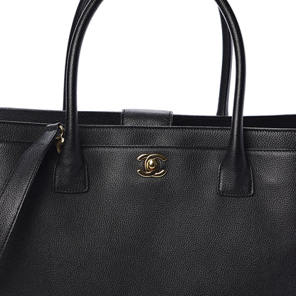 Chanel Calfskin Cerf Executive Shopper Tote Black 9 of 11