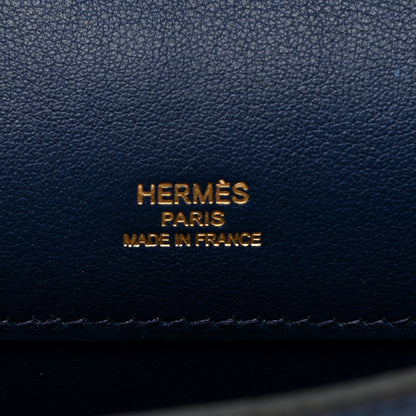 Hermes Swift Kelly Cut Clutch Pochette Bleu De Malte 5 of 11