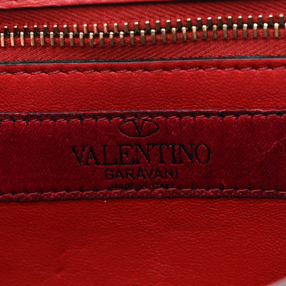 Valentino Garavani Lambskin VLTN Print Rockstud Spike Wallet On Chain White 6 of 9