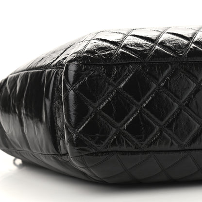 Chanel Shiny Aged Calfskin Quilted Large Shopping Bag Black 8 of 10