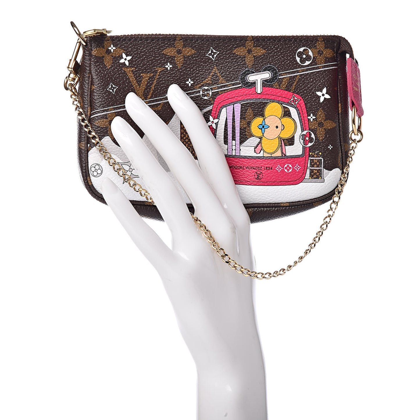 Monogram 2019 Christmas Animation Mini Courchevel Pochette Accessories Fuchsia