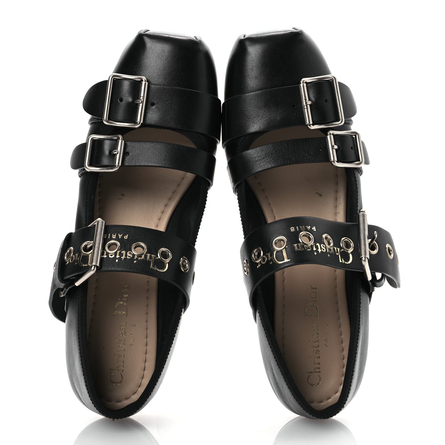 Christian Dior Calfskin Punk Ballet Flats 36 Black 2 of 14