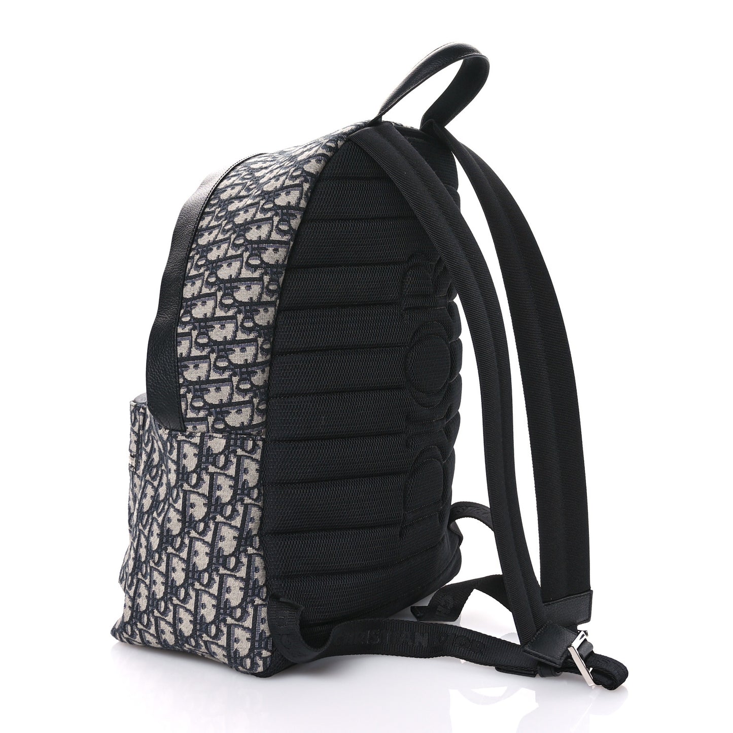 Oblique Calfskin Rider Backpack Beige Black