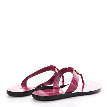 Gucci Patent Microguccissima Interlocking G Thong Sandals 36 Bright Bougainvillea 4 of 11