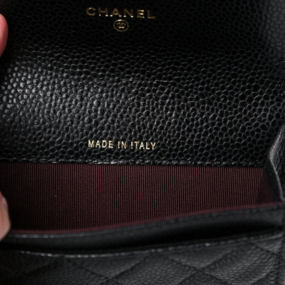 Chanel Caviar Quilted Flap Card Holder Wallet Black 7 of 9