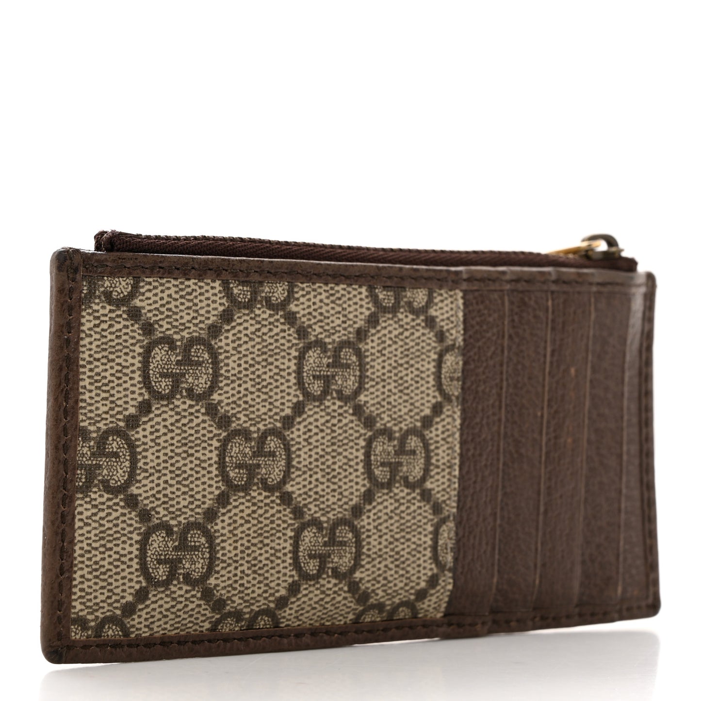GG Supreme Monogram Web Ophidia Coin Case Brown