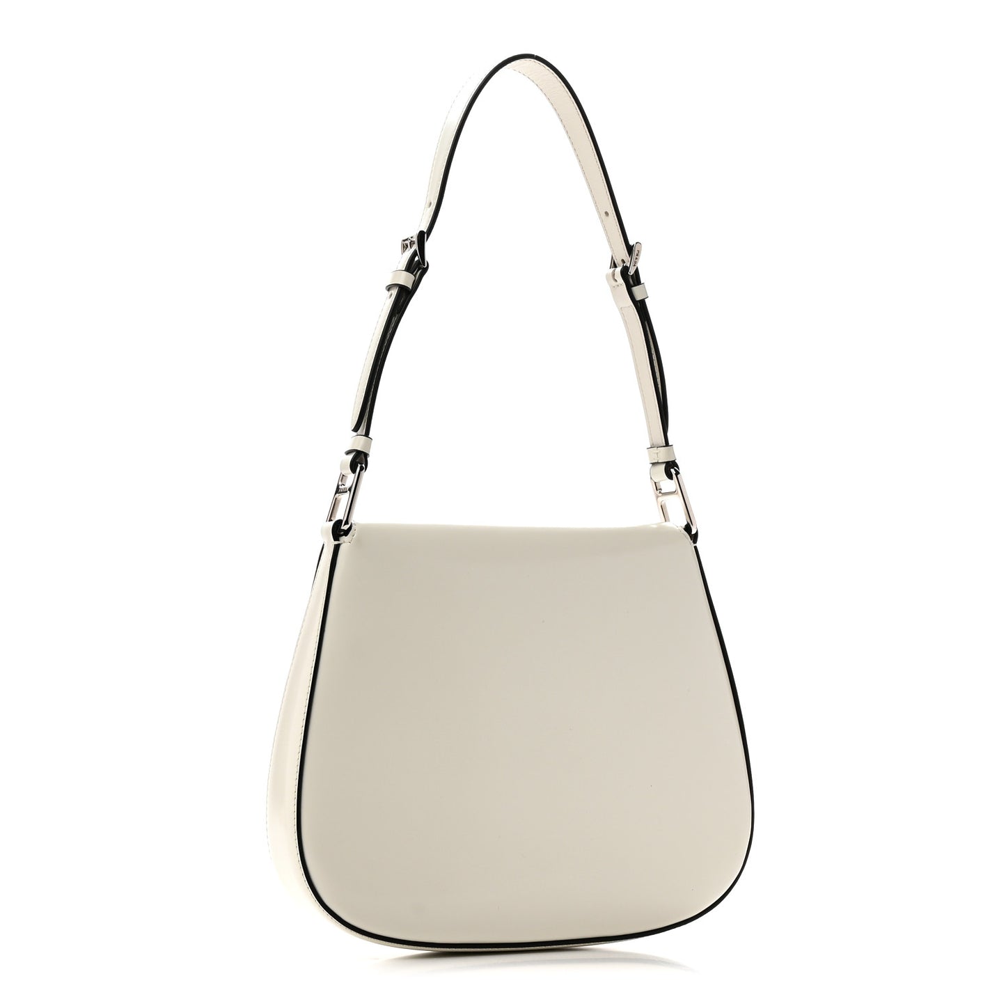 Spazzolato Cleo Flap Adjustable Strap Shoulder Bag White