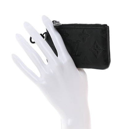 Louis Vuitton Calfskin Monogram Shadow Key Pouch Black 2 of 7