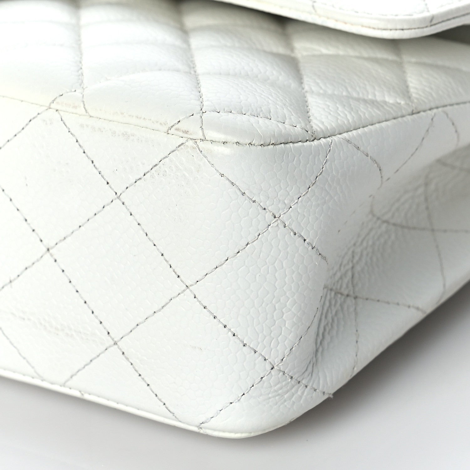 Chanel Caviar Quilted Medium Double Flap White 9 of 10