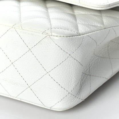 Chanel Caviar Quilted Medium Double Flap White 9 of 10