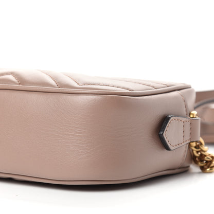 Gucci Calfskin Matelasse Mini GG Marmont Chain Shoulder Bag Porcelain Rose 9 of 10