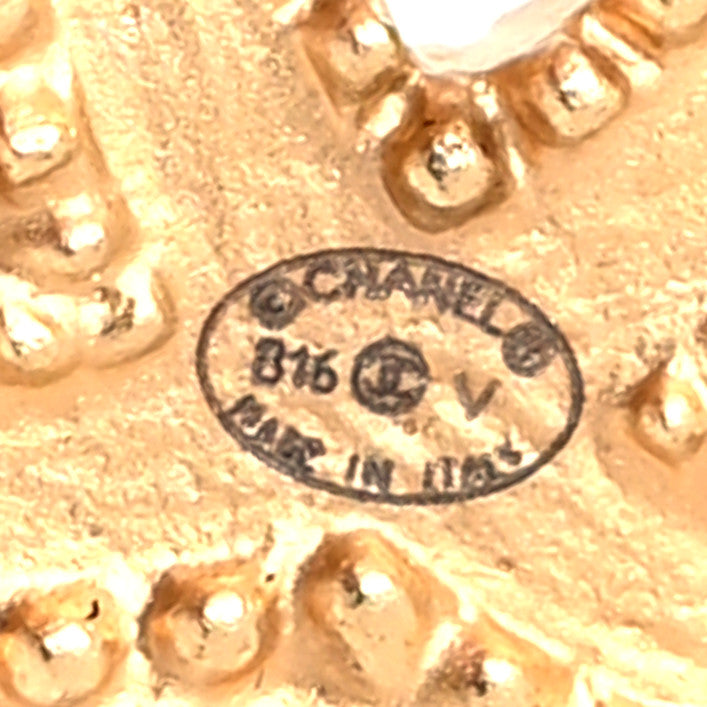 Chanel CC Drop Earrings Matte Gold 4 of 4