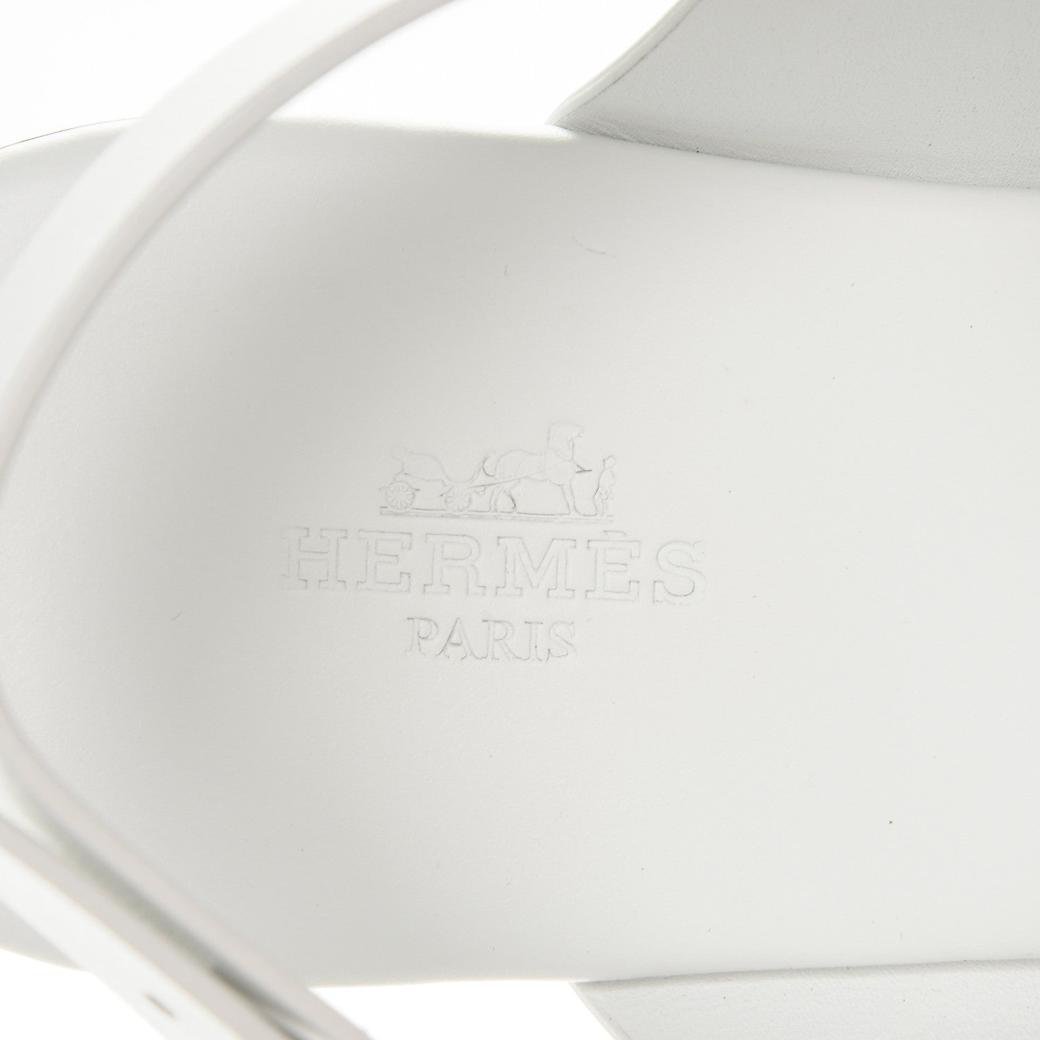 Hermes Calfskin Kola Sandals 37 White 7 of 7