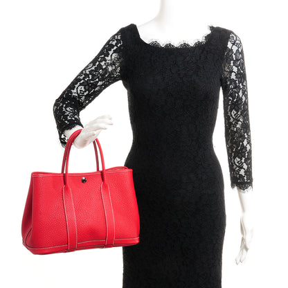 Hermes Vache Country Garden Party Tote TPM Rouge Casaque 4 of 9