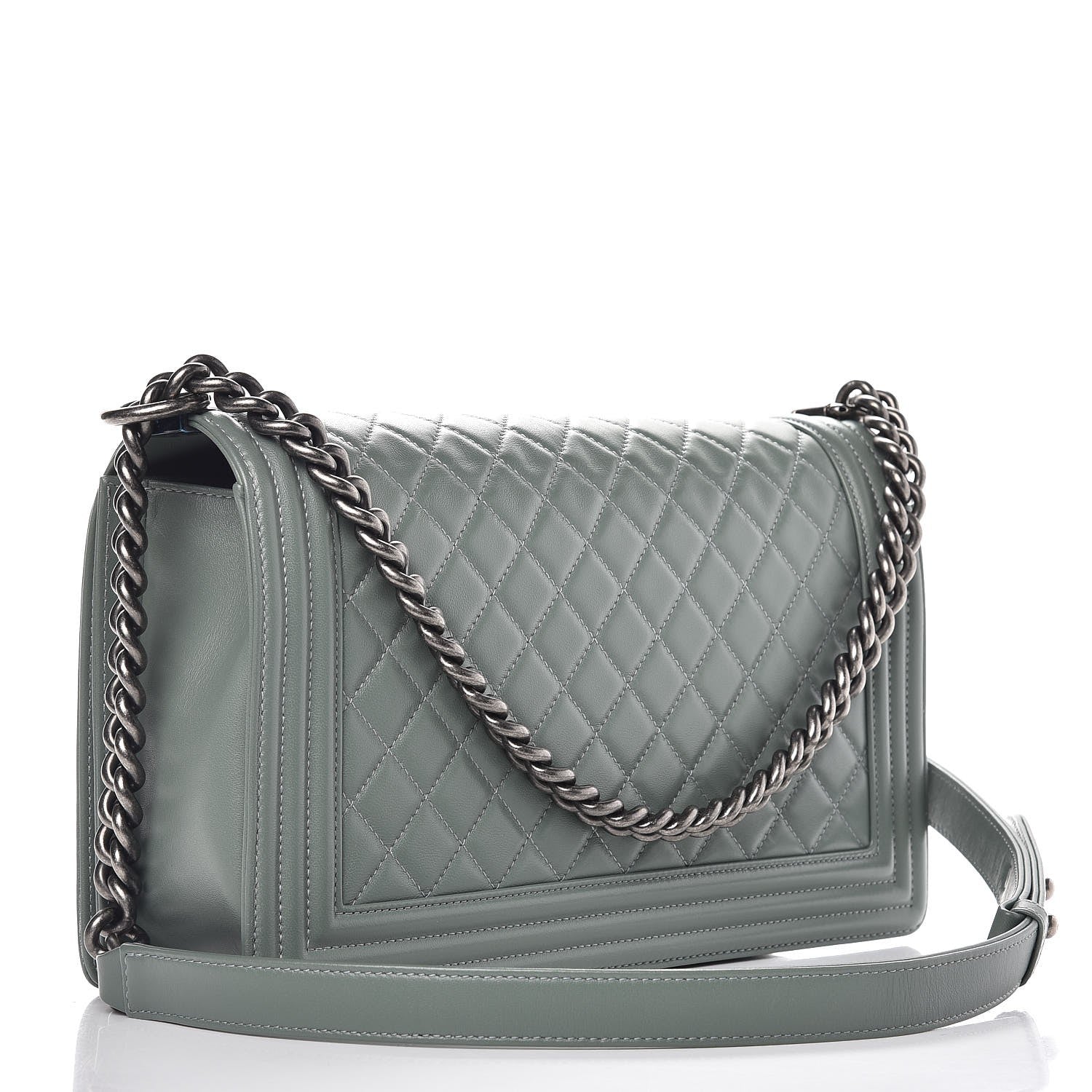 Chanel Lambskin Quilted New Medium Boy Flap Light Green 3 of 10
