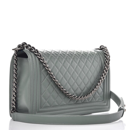 Chanel Lambskin Quilted New Medium Boy Flap Light Green 3 of 10