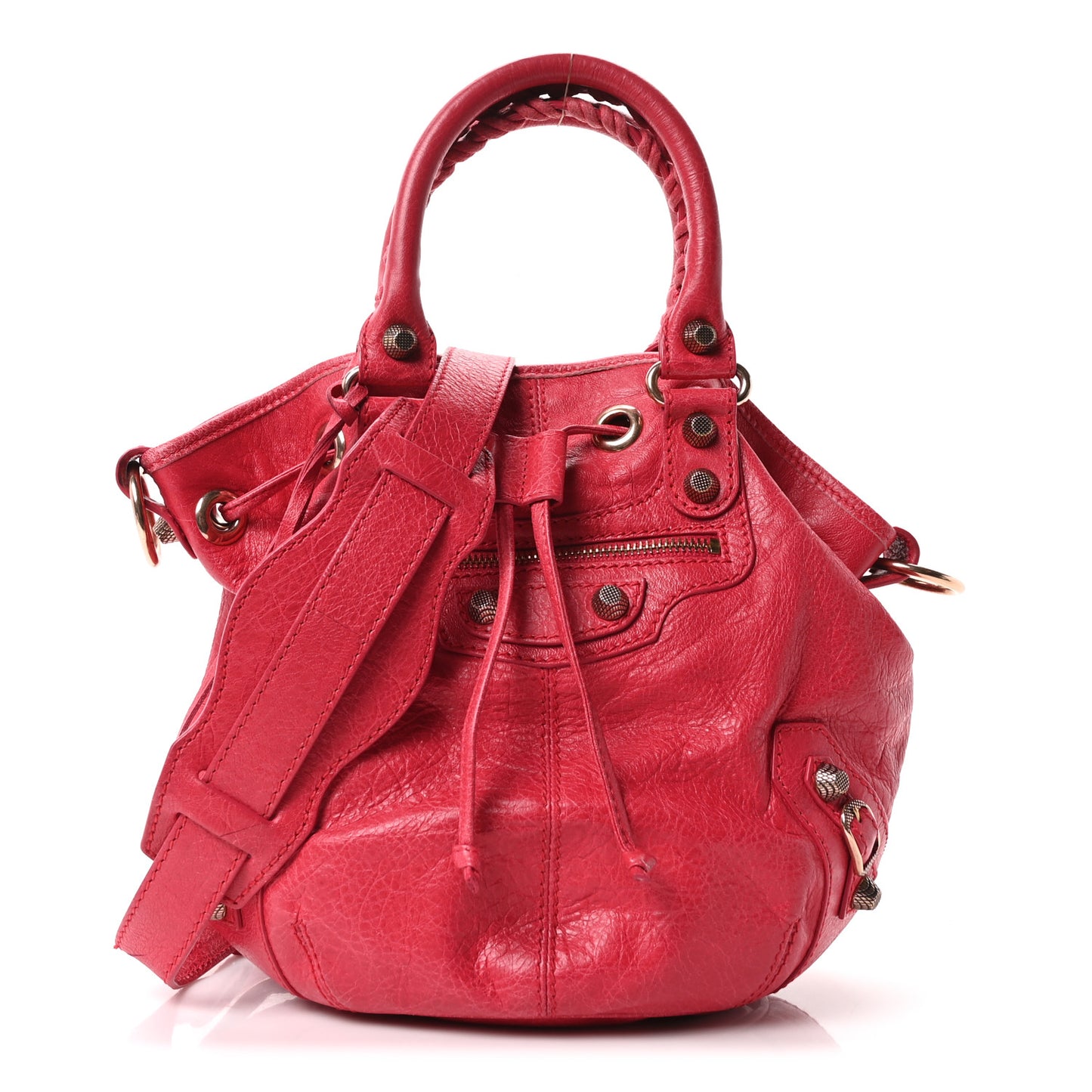 Agneau Giant 12 Rose Gold Hardware Mini Pompon Rose Thulian