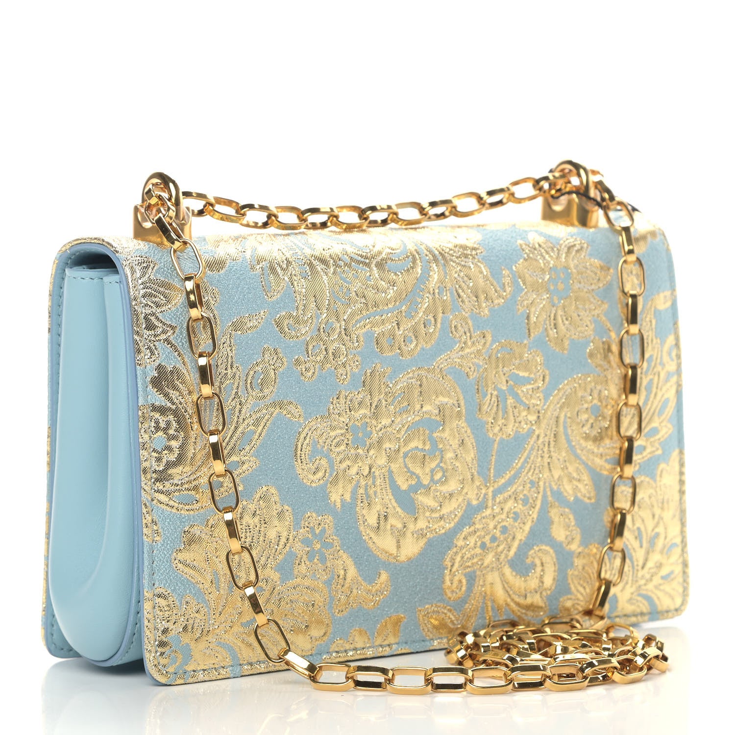 Dolce & Gabbana Brocade DG Girls Shoulder Bag Light Blue 2 of 8