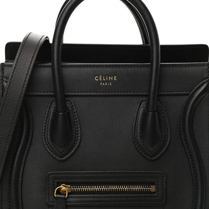 Celine Smooth Calfskin Nano Luggage Black 9 of 12