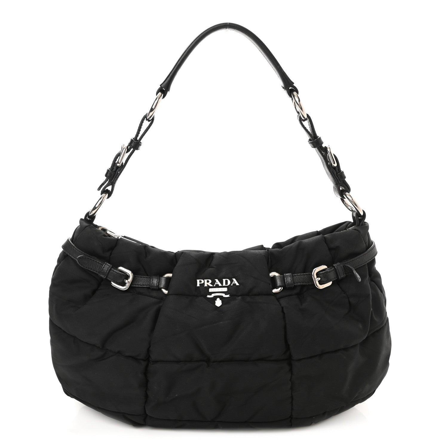 Prada Tessuto Nylon Quilted Shoulder Bag Black 1 of 11