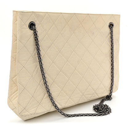 Chanel Aged Calfskin Quilted Reissue 2.55 Tote Ivory 3 of 14