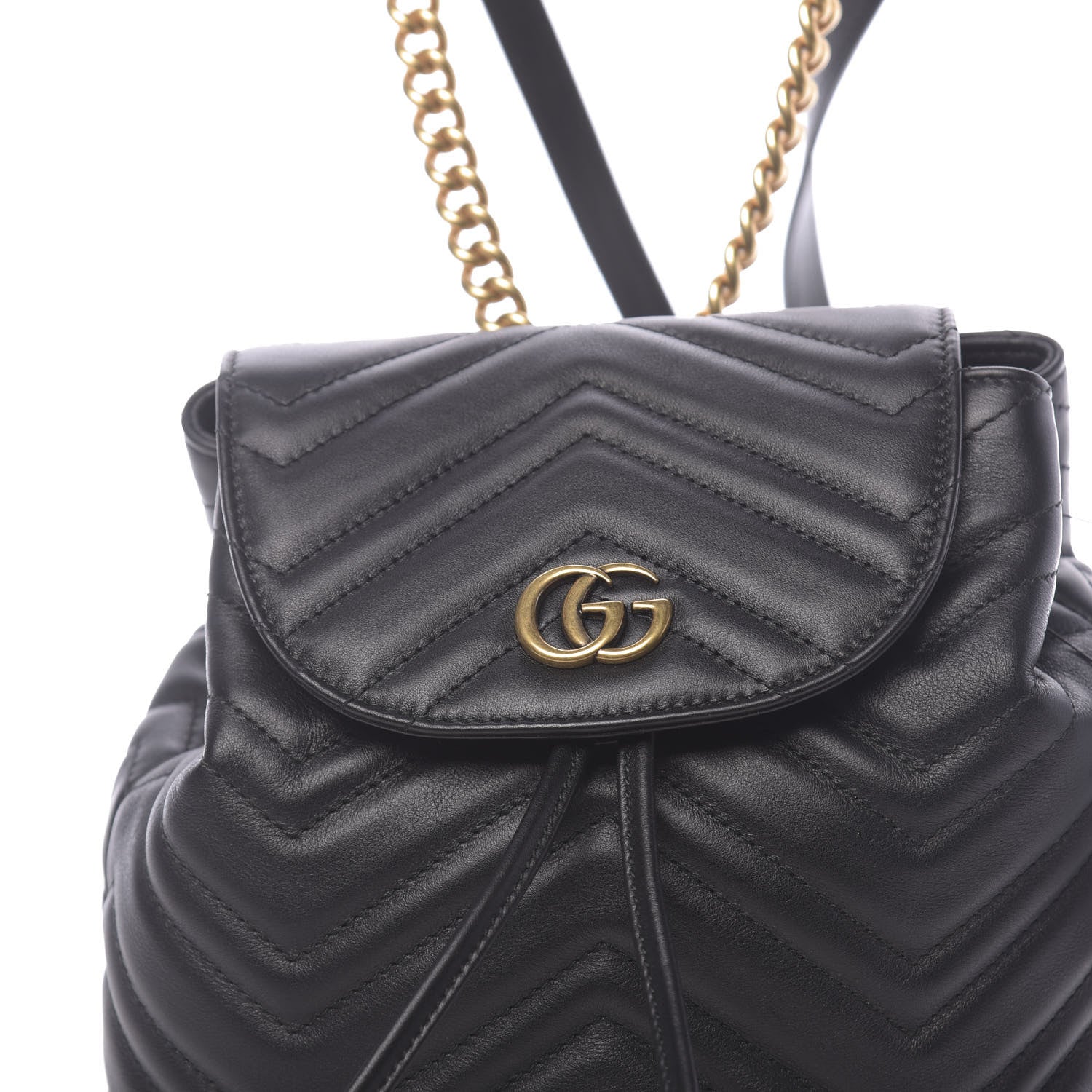 Gucci Calfskin Matelasse GG Marmont Flap Backpack Black 9 of 9