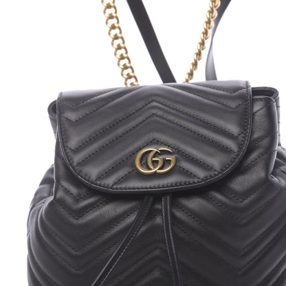 Gucci Calfskin Matelasse GG Marmont Flap Backpack Black 9 of 9