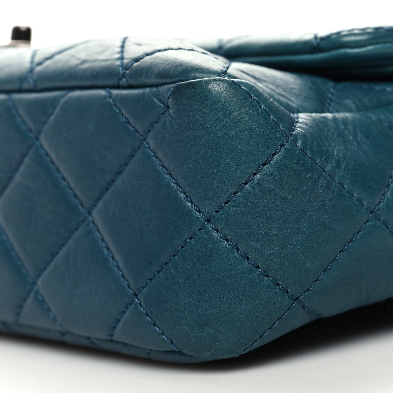 Chanel Calfskin Quilted Large Single Flap Bleu 9 of 13