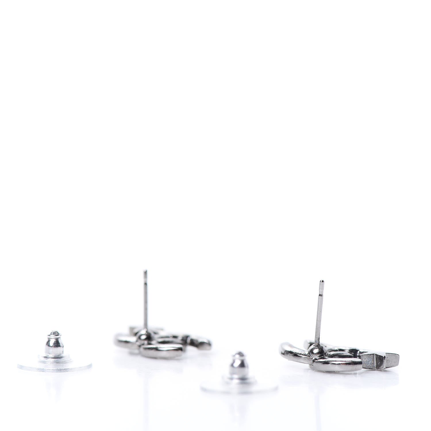 Chanel Crystal CC Starfall Earrings Silver 3 of 5