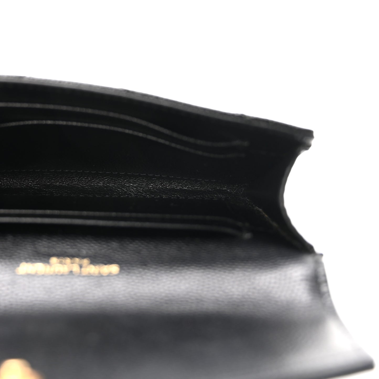Grain De Poudre Matelasse Chevron Small Monogram Envelope Wallet Black