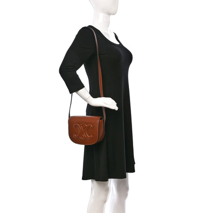Celine Smooth Calfskin Cuir Triomphe Folco Crossbody Bag Tan 2 of 9