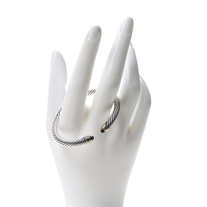 David Yurman Sterling Silver 14K Yellow Gold Amethyst 5mm Cable Classics Petite Color Bracelet 2 of 5