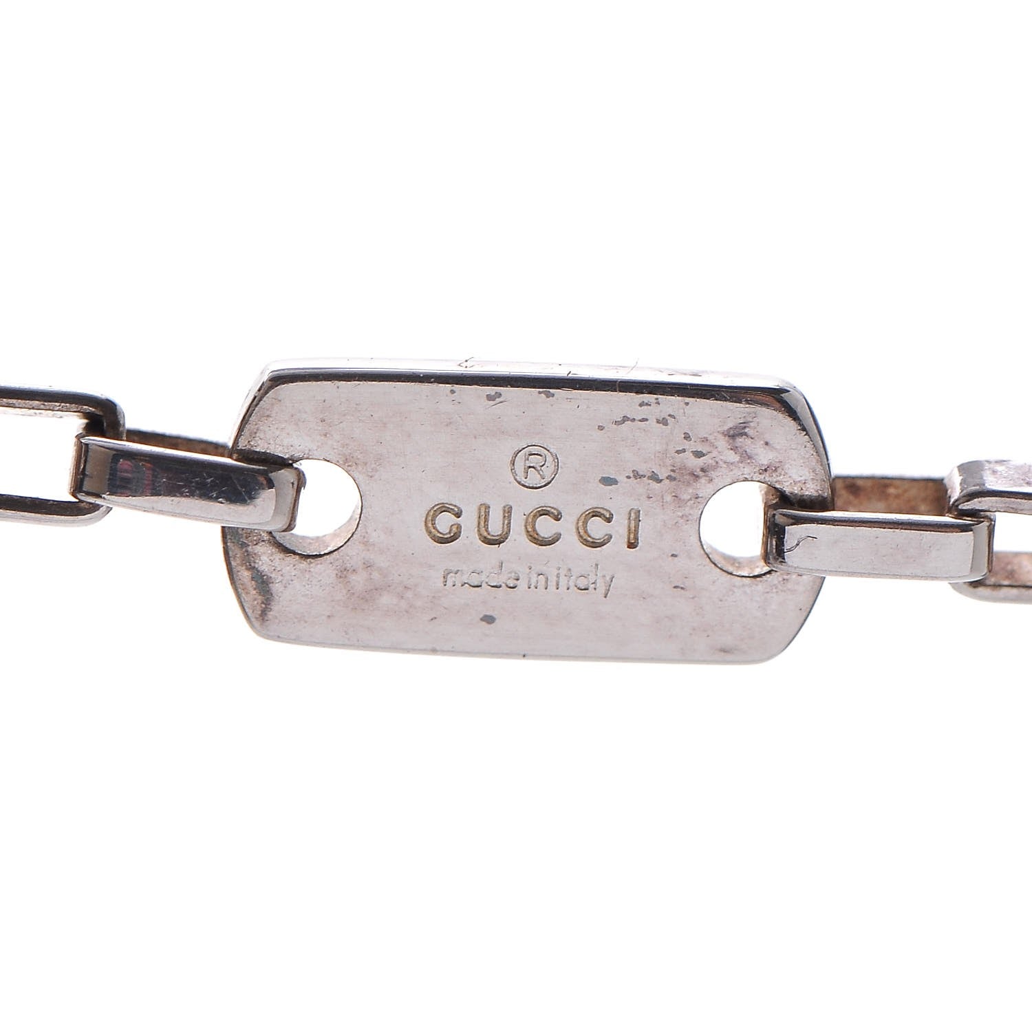 Gucci Sterling Silver Trademark Logo Circle Pendant Necklace 5 of 6