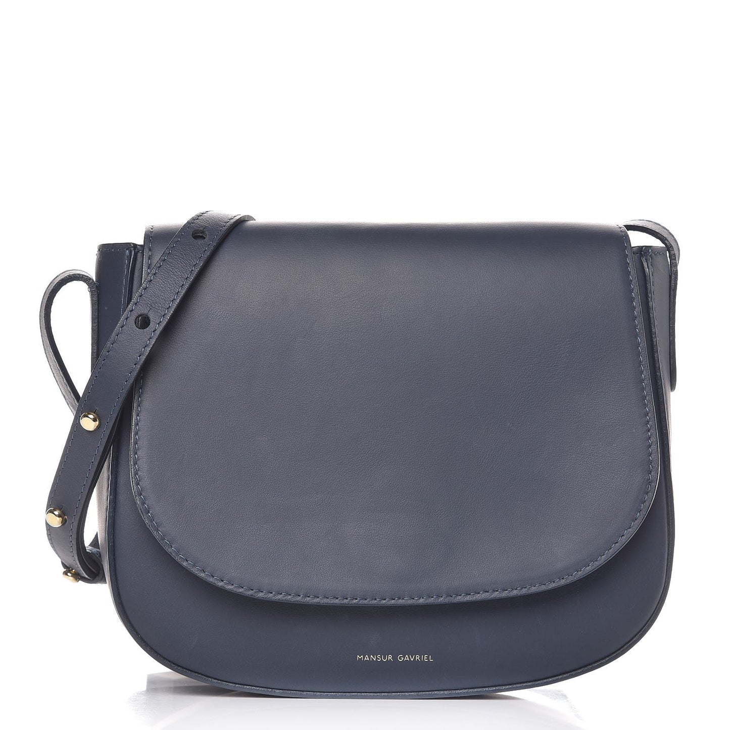 Calfskin Flap Crossbody Bag Blu