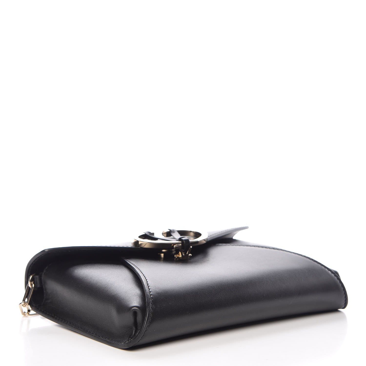 Valentino Garavani Calfskin V Rivet Chain Clutch Black 4 of 9