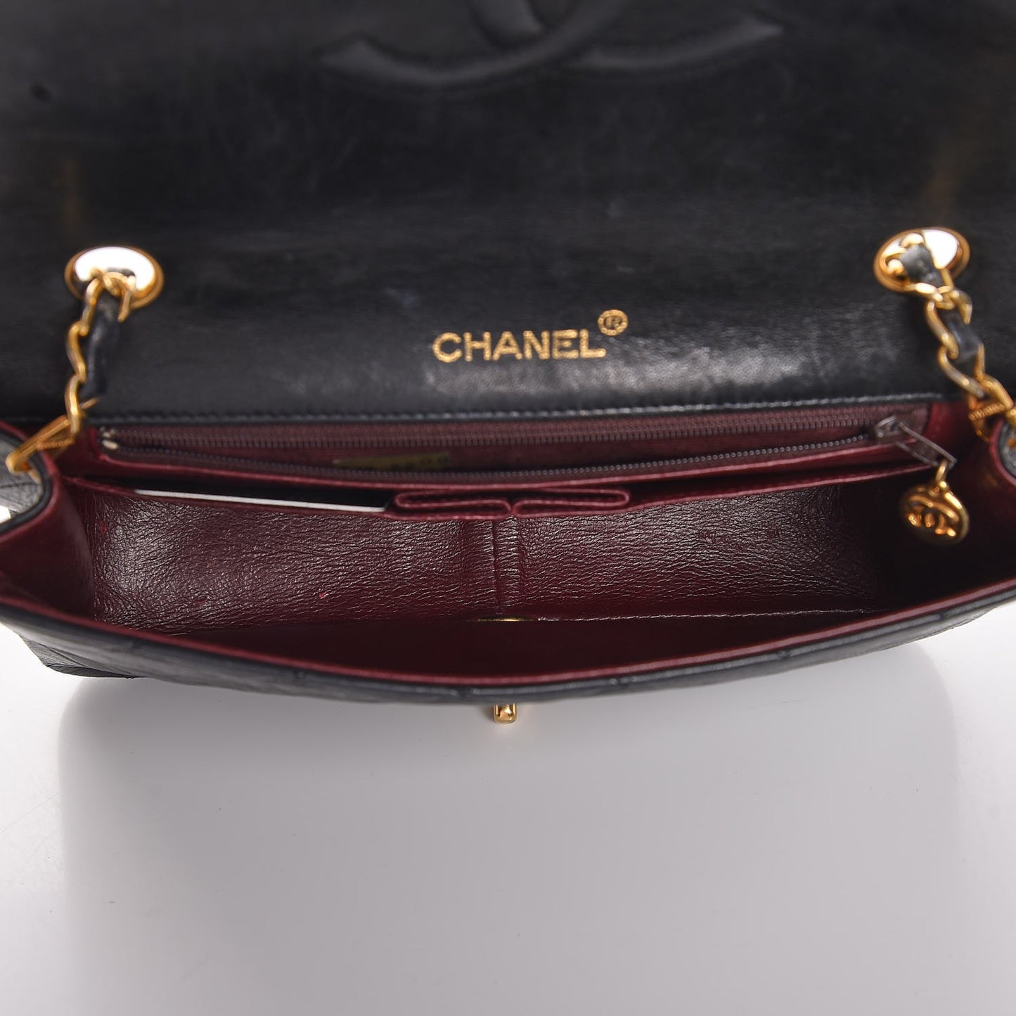 Lambskin Quilted Small Single Flap Black