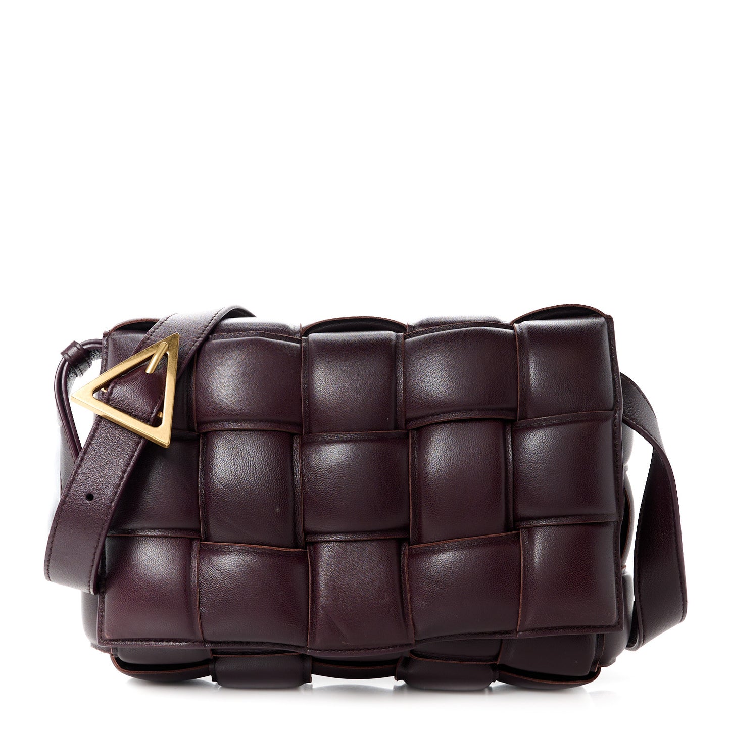 Nappa Maxi Intreccio Padded Cassette Crossbody Bag Grape