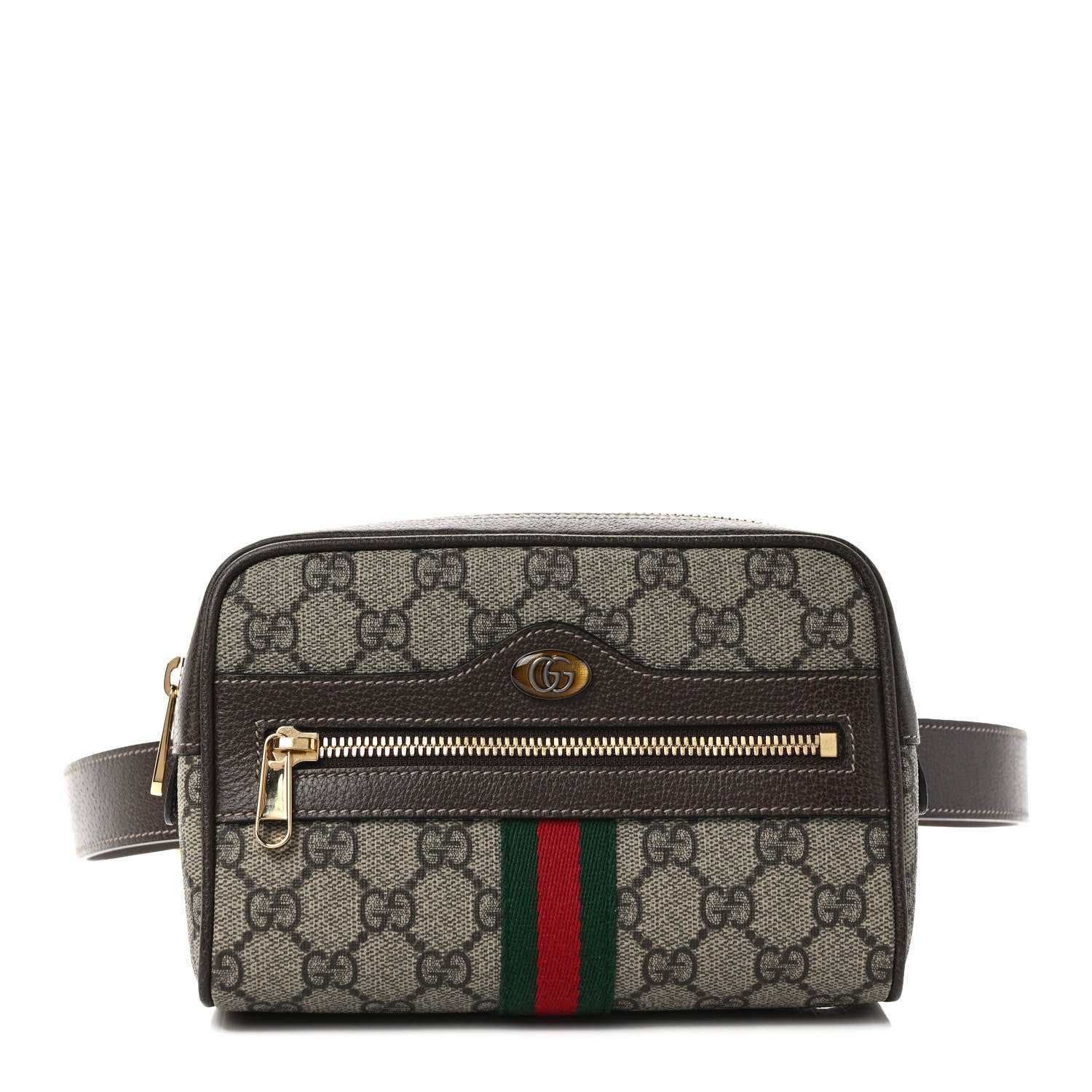Gucci GG Supreme Monogram Web Small Ophidia Belt Bag 95 38 Dark Brown 1 of 12